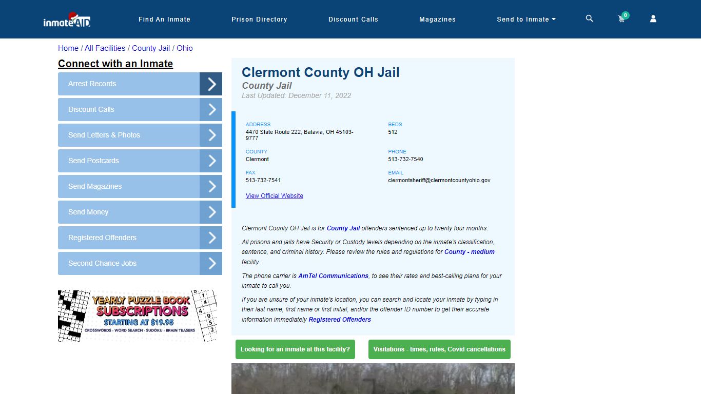 Clermont County OH Jail - Inmate Locator - Batavia, OH